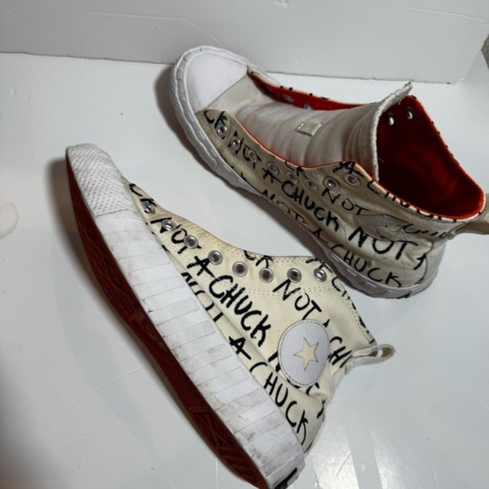 Converse UNT1TL3D 8.5 Shoes Ivory White Not A Chuck High Top Sneakers Streetwear - Picture 6 of 10